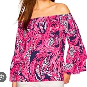 NWT Lilly Pulitzer Tobyn Top a jungle in here off the shoulder